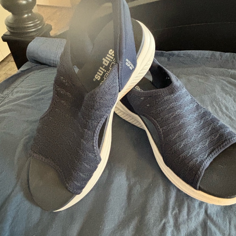Skechers Dark Blue Slip-In Sandals